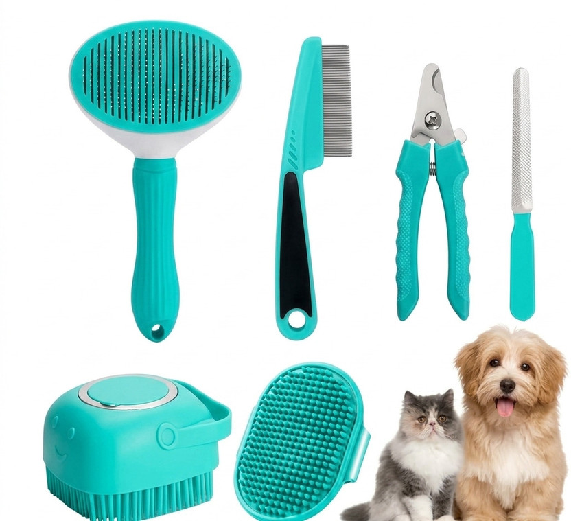 NRKTOO GROMING COMBO PACK OF 5 Basic Comb for  Cat, Dog & Cat