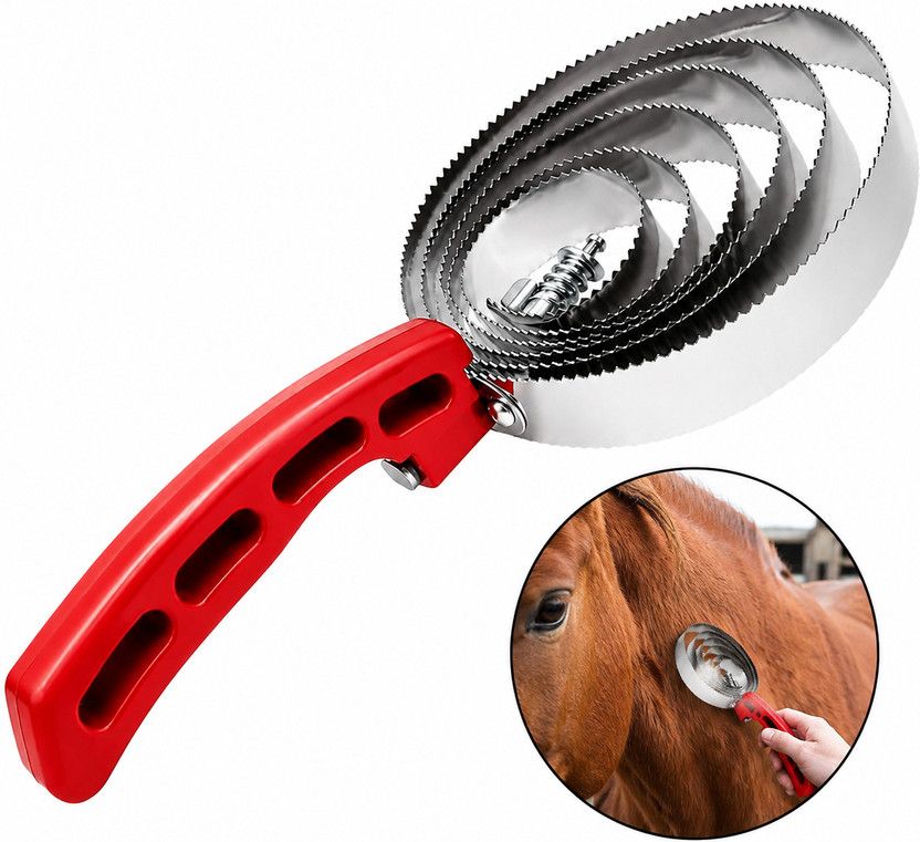 AAGAMI ENTERPRISES Metal Curry Comb Stainless Steel Brush for Cow Horse Cattle Livestock Grooming Curry Comb for  Donkey, Horse, Cow, Dog