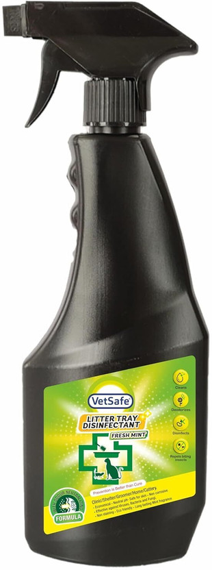VetSafe Cat Litter Tray Disinfectant- Ready to use Mint Deodorizer(500 ml, Pack of 1)