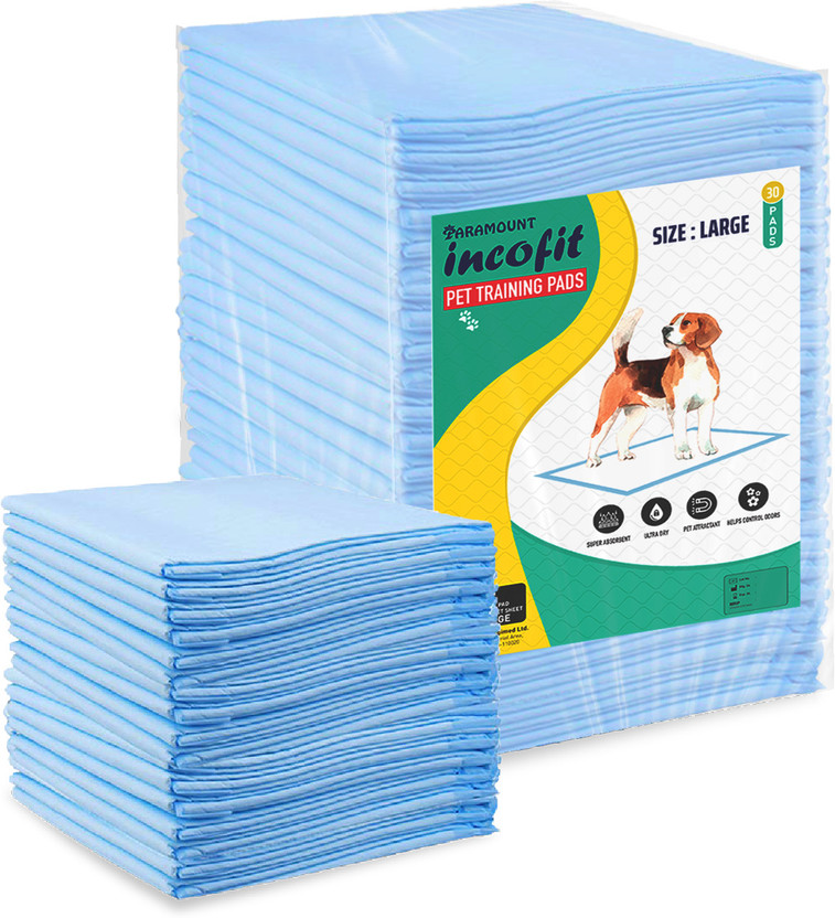 Incofit Pet Training Pads, Super Absorbent, Water Proof, Non Slippery, 60X90cm, Large Disposable Dog Diapers(Pack of 30 L)
