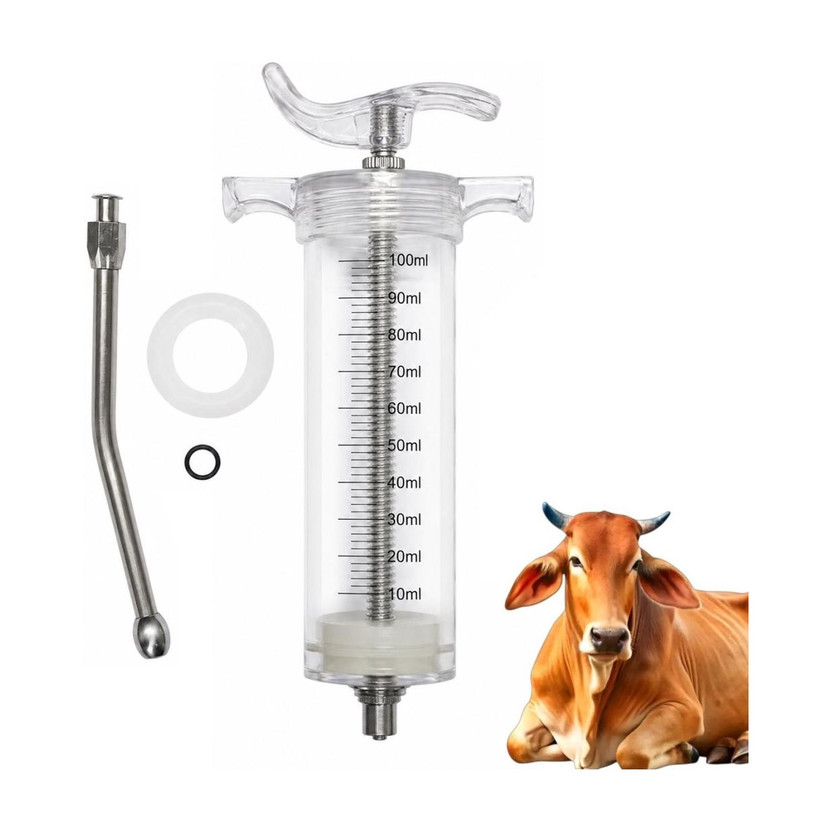SAFURE SAFURE 100ml Livestock Syringe with Nozzle – Multipurpose Feeding & Medical Injector Pet First Aid Kit(2 Pieces) - Flipkart Deal