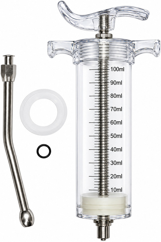 ApexLoom 100ml Livestock Syringe with Nozzle – Multipurpose Feeding & Medical Syringe Pet First Aid Kit(1 Pieces)