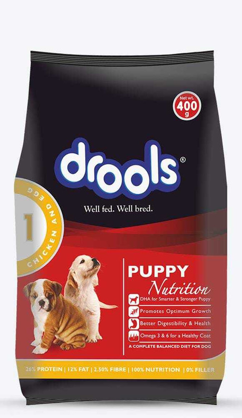 Drools Drools Puppy Dry Dog Food Chicken and Egg 400gm Chicken 0.5 kg Dry New Born Dog Food
