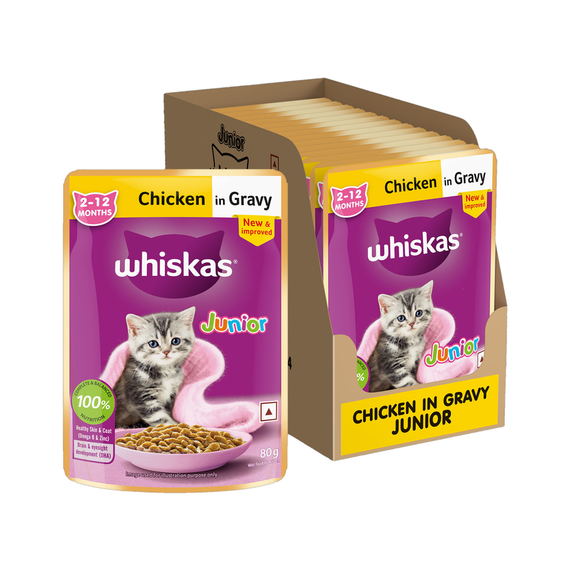 Whiskas (2-12 Months) Chicken 1.12 kg (14x0.08 kg) Wet Young Kitten Food