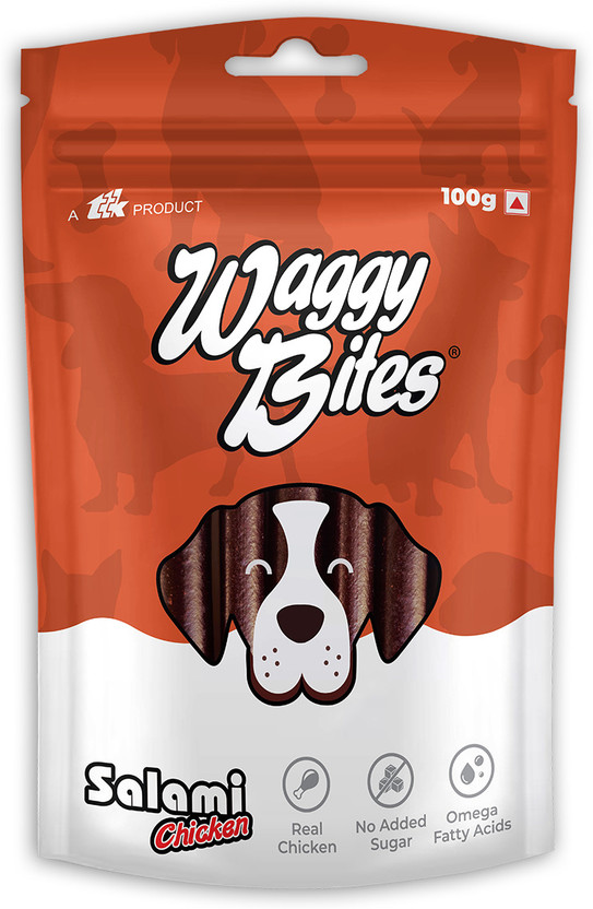 Waggy Bites Economy - Salami (Chicken)- Pet Treats Chicken Dog Treat(0.1 kg)