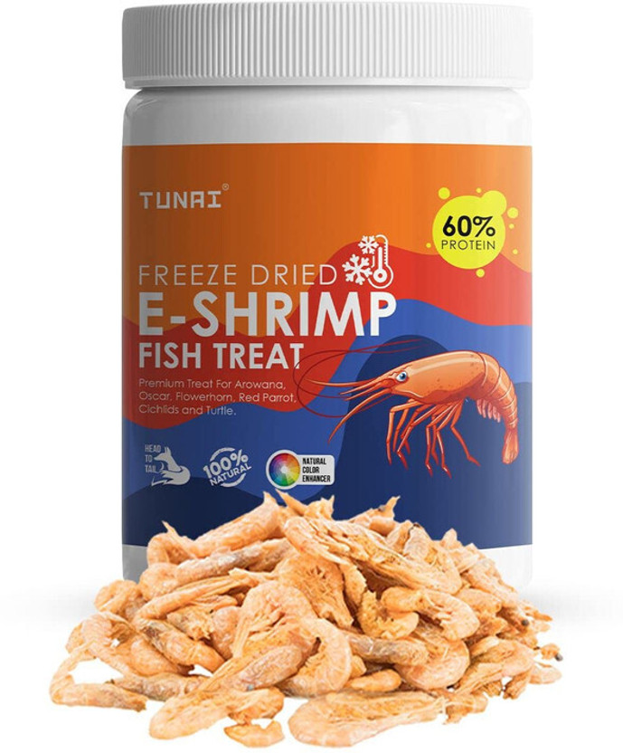 TUNAI E-Shrimp Freeze Dried Shrimp 0.025 kg Dry Adult, New Born, Senior, Young Fish Food