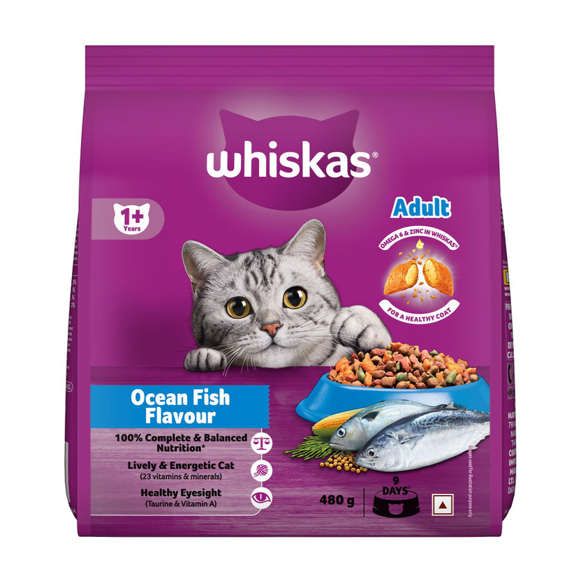 Whiskas (1+ Years) Fish 0.48 kg Dry Adult Cat Food