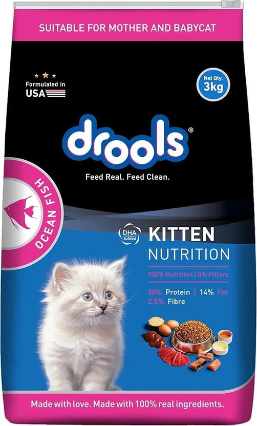 Drools Ocean fish kitten nutrition Fish 3 kg Dry Young Cat Food