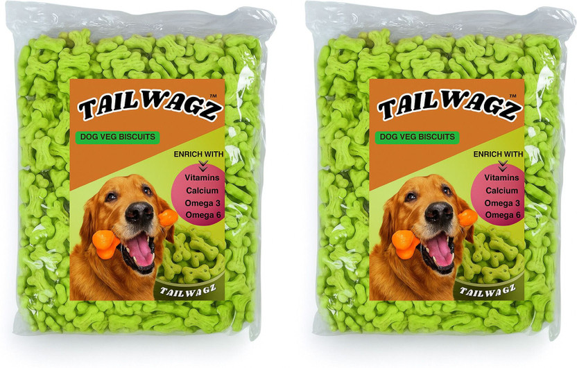 TAILWAGZ Vegan & Pure Veg dog biscuits natural plant-based Dog Biscuits (0.45Kg+0.45Kg) Vegetable 0.9 kg Dry All Life Stages Dog Food