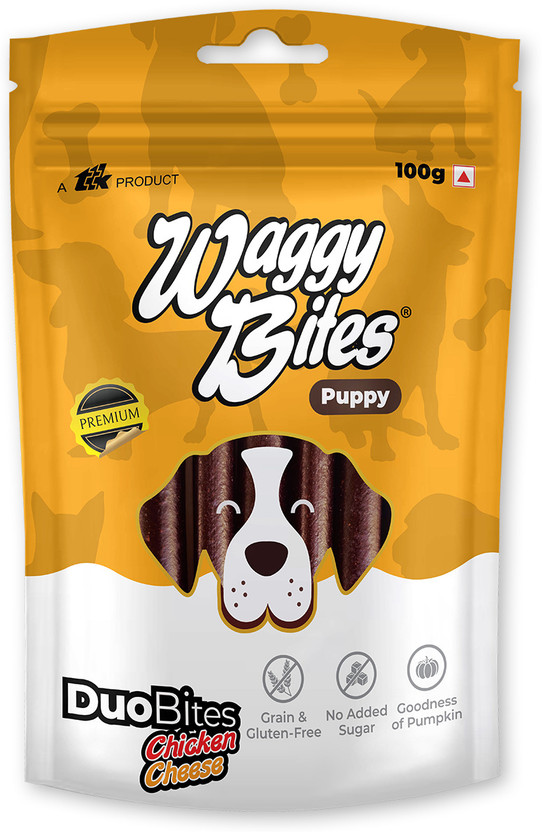 Waggy Bites Premium - Duobites (Chicken & Cheese)- Pet Treats Chicken, Cheese Dog Treat(0.1 kg)