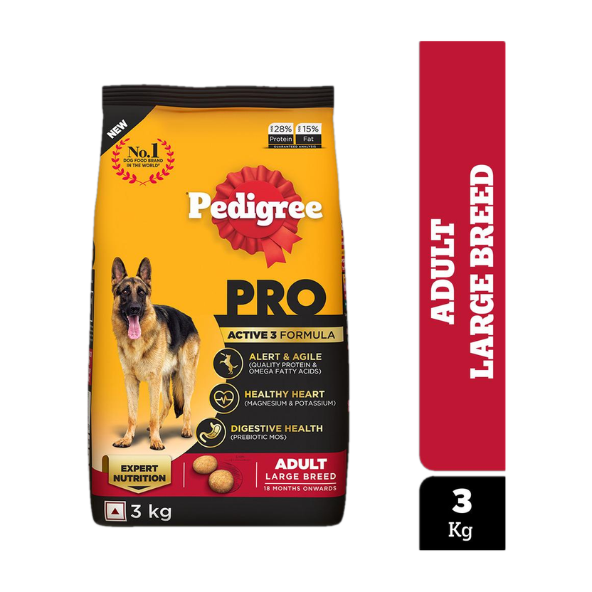 PEDIGREE Large Breed (18 Months Onwards) Chicken 3 kg Dry Adult Dog Food