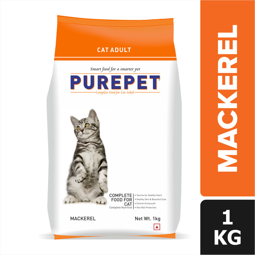 Purepet Real Mackerel 1 kg Dry Adult Cat Food