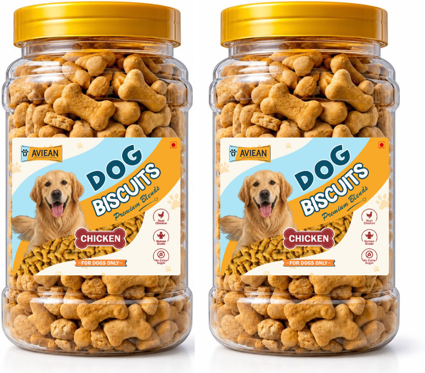 Aviean Aviean International Aviean Daily Care Soft Chicken Dog Biscuits Combo Pack (450g x 2 Jars) Chicken 0.9 kg (2x0.45 kg) Dry All Life Stages, Adult, New Born, Senior, Young Dog Food - Flipkart Deal