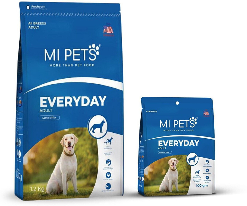 MI PETS Adult dog food 1.2 kg with 100 gm free Chicken 1.3 kg (2x0.65 kg) Dry Adult, Senior Dog Food