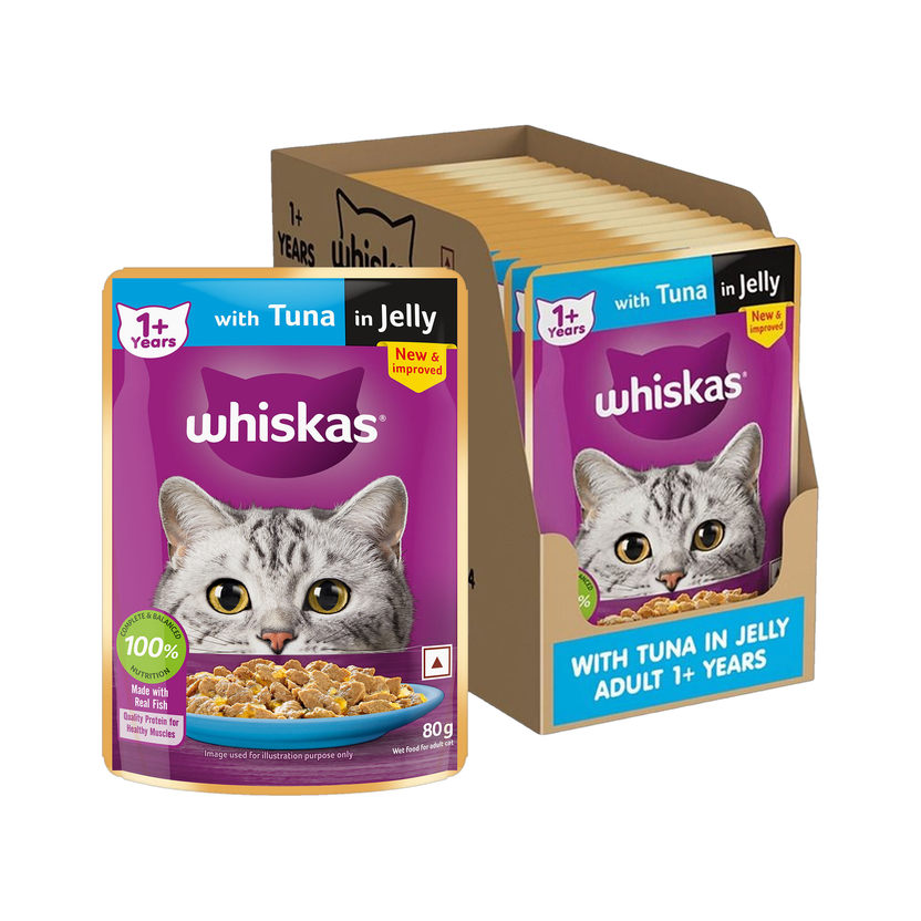 Whiskas (1+ Years) Tuna 1.12 kg (14x0.08 kg) Wet Adult Cat Food
