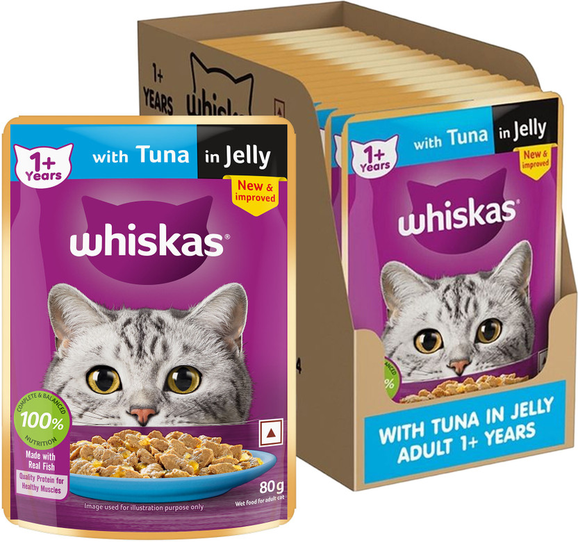 Whiskas (1+ Years) Tuna 1.12 kg (14x0.08 kg) Wet Adult Cat Food