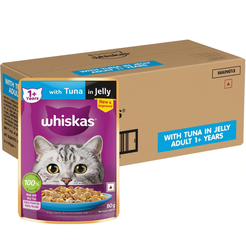 Whiskas (1+ Years) Tuna 4.48 kg (56x0.08 kg) Wet Adult Cat Food