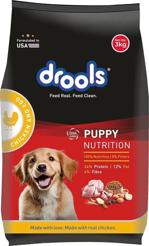 Drools Chicken and Egg puppy Dog food Chicken, Egg 3 kg Dry Young Dog Food