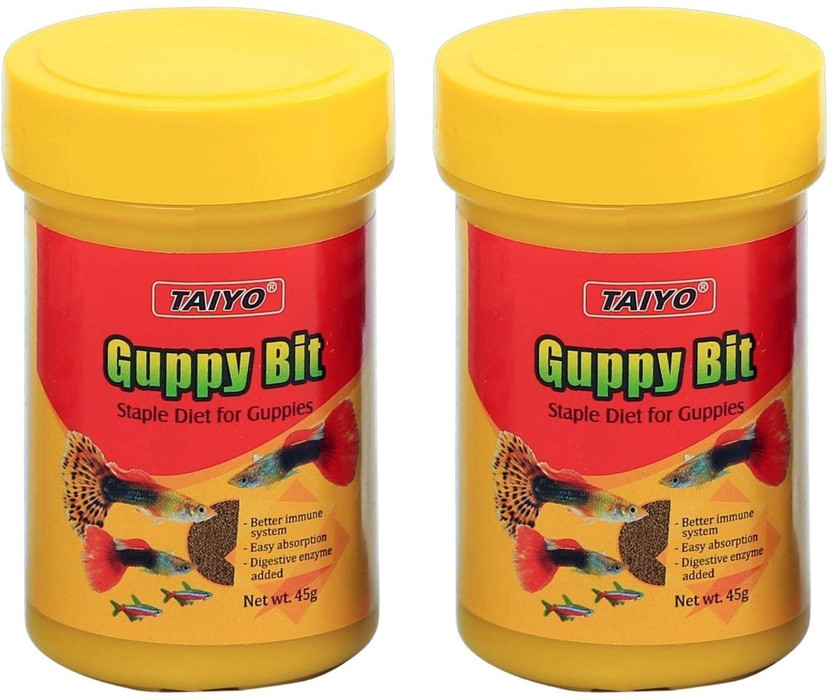 TAIYO Guppy Bits 45g (Pack of 2) 0.09 kg (2x0.04 kg) Dry Young, Adult, Senior Fish Food