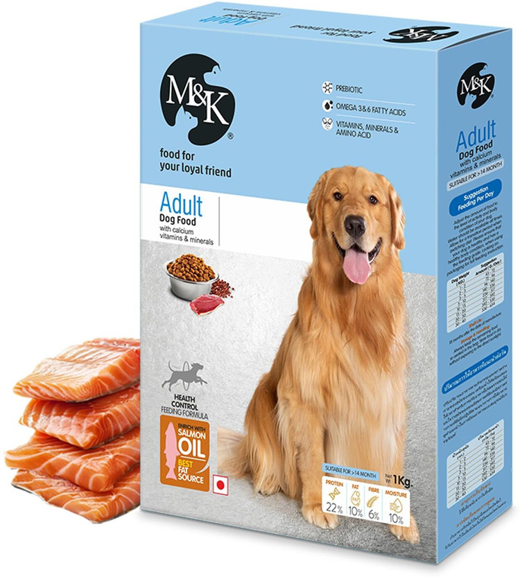 M&K Adult Dry Dog Food | Chicken Kibble with Salmon Oil Flavour Salmon 3 kg Dry Adult Dog Food