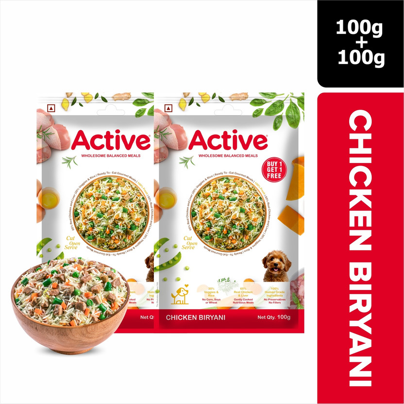 Active (Buy 1 Get 1) Fresh Dog Food Chicken 0.2 kg (2x0.1 kg) Wet Adult Dog Food