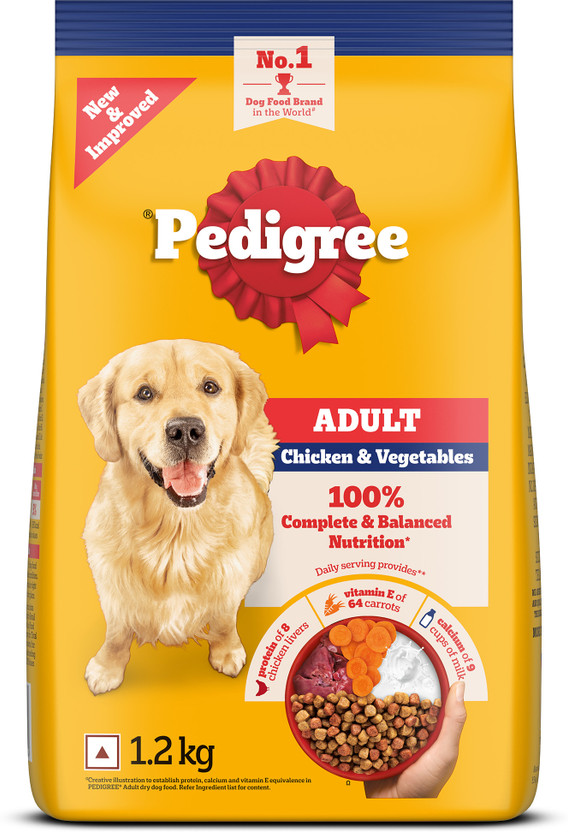 PEDIGREE 100% Nutrition Chicken, Vegetable 1.2 kg Dry Adult Dog Food
