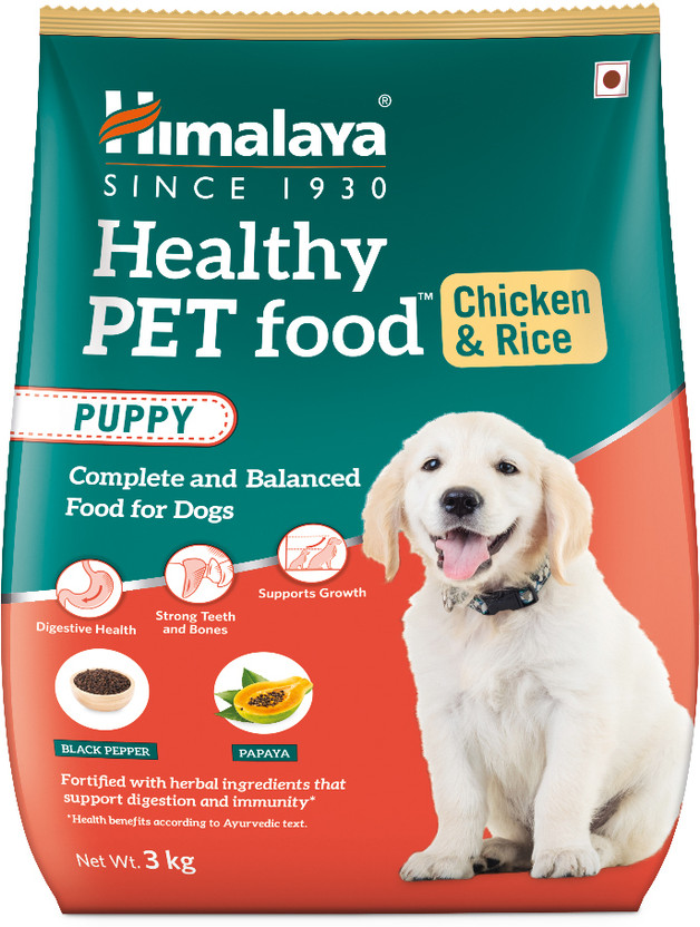 HIMALAYA Healthy Puppy Dry Dog Food I Supports Digestion, Growth, Immunity Chicken 3 kg Dry Young Dog Food