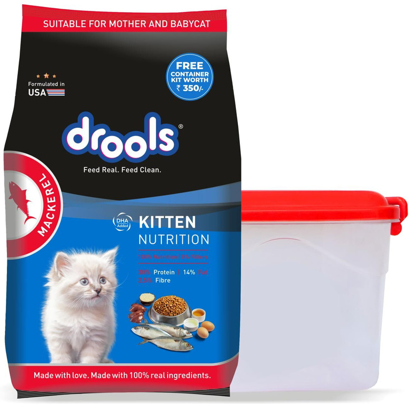 Drools With Container Mackerel 1 kg Dry Young Cat Food