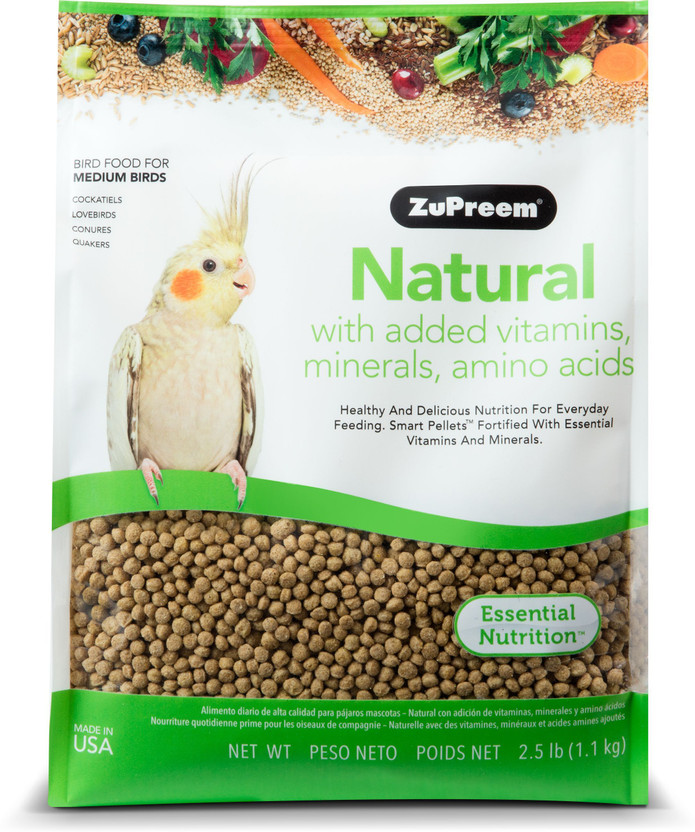 Zupreem Natural Avian Pellet Diet for Medium Birds 1.13-kg Vegetable 1.1 kg Dry Adult Bird Food