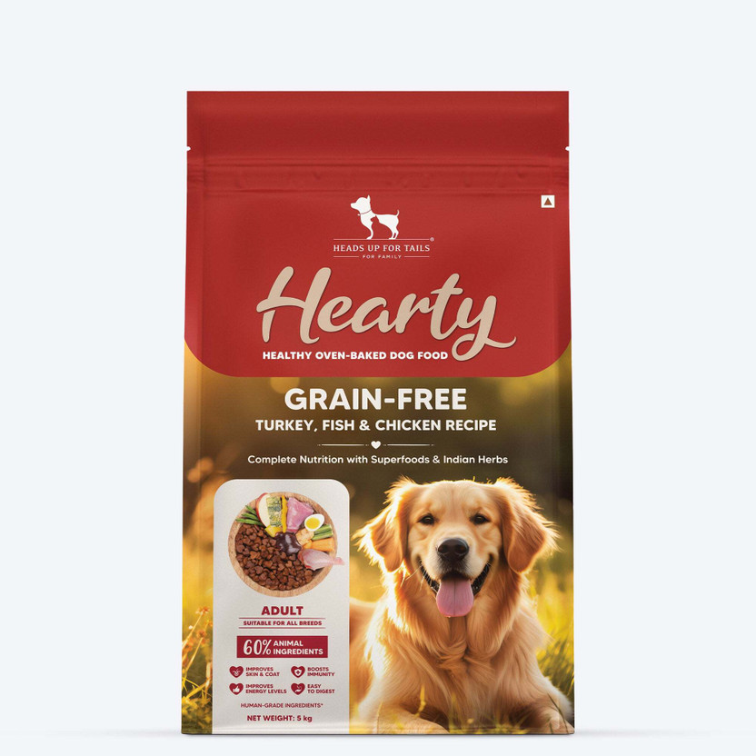 Heads Up For Tails Hearty Oven-Baked Turkey, Fish & Chicken Grain Free Recipe Turkey 5 kg Dry All Life Stages Dog Food