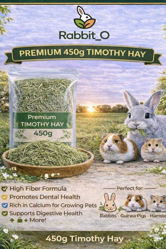 Rabbit_O Timothy hay(0.45kg) for Rabbit hay Guinea Pig & Hamster Vegetable 0.45 kg Dry All Life Stages Rabbit Food