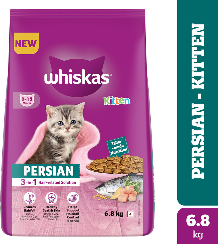 Whiskas Persian (2-12 Months) 6.8kg Kitten Dry Cat Food 6.8 kg Dry Young Cat Food