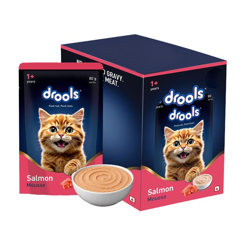 Drools Mousse For Adult Cats Salmon 0.4 kg (5x0.08 kg) Wet Adult Cat Food