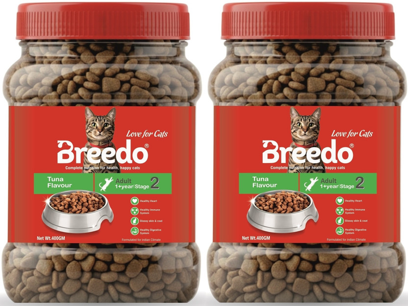 Breedo Cat Food Tuna 0.8 kg (2x0.4 kg) Dry Adult Cat Food
