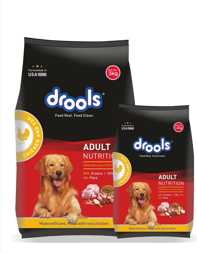 Drools (3+ 1.2 kg) Egg & Real Chicken 4.2 kg (2x2.1 kg) Dry Adult Dog Food