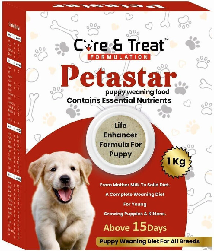 Care & Treat Formulation Petastar Milk Powder Puppy Diet for All Breeds,Improves Immunity & Digestability Chicken 1 kg Dry New Born Dog Food