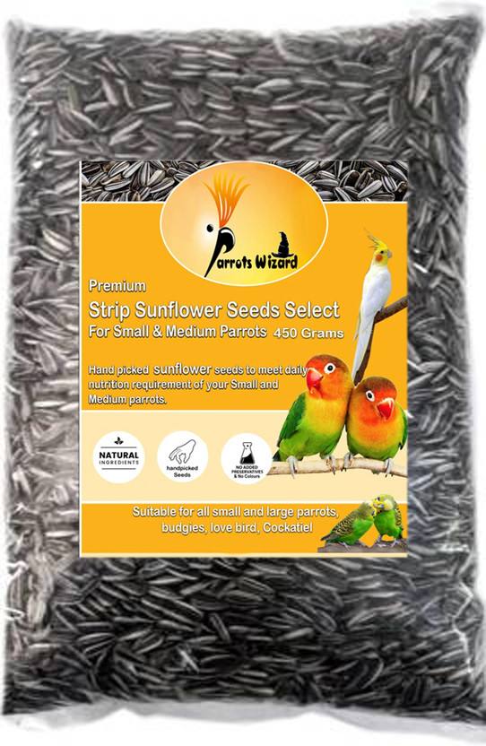 Parrots Wizard Small size Strip Sunflower seeds 0.45 kg Dry Adult, Young, New Born Bird Food