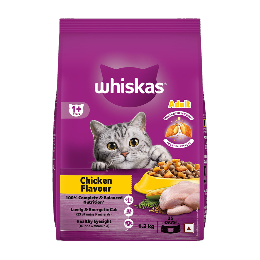 Whiskas (1+ Years) Chicken 1.2 kg Dry Adult Cat Food