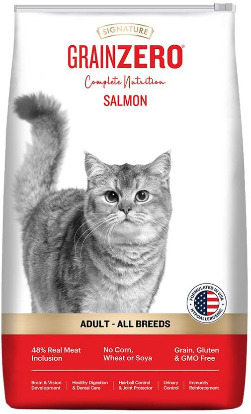 Signature Grain Zero Adult Dry Cat Food 1.2kg + 75g Creamy Treat (Free) | Salmon Salmon 1.2 kg Dry Adult Cat Food