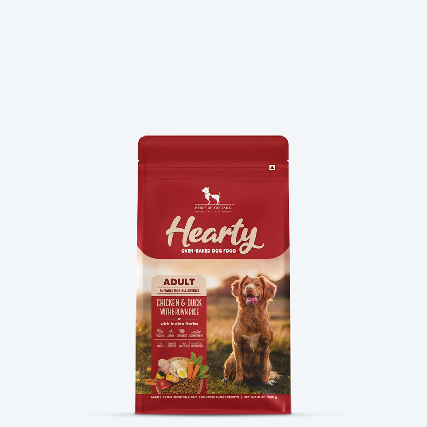 Heads Up For Tails Hearty Oven-Baked Adult Dog Dry Food - All Breed- Chicken & Duck Chicken, Duck 250 g Dry Adult, New Born, Senior, Young Dog Food