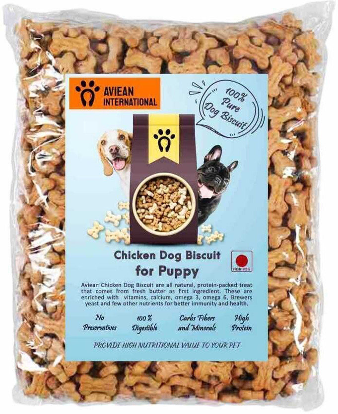 Aviean International Dog Puppy Biscuit 0.45 kg Chicken Flavor Soft Oven Baked Biscuits Egg, Chicken, Mutton 0.45 kg Dry Young, Senior, Adult, New Born Dog & Cat Food
