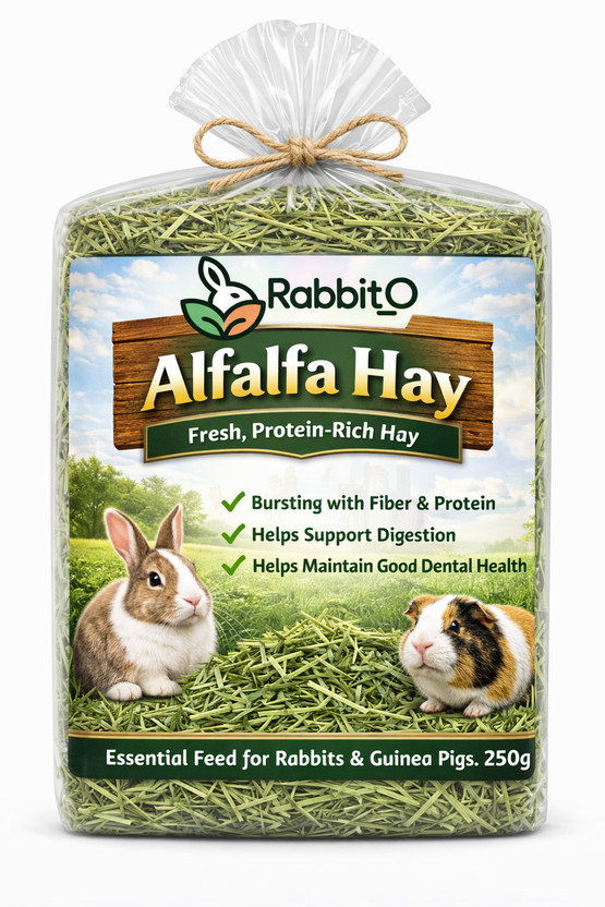 Rabbit_O Rabbit_O Alfalfa Hay for Rabbits & Guinea Pigs | Natural Small Pet Food | 0.25 kg Dry All Life Stages Rabbit Food