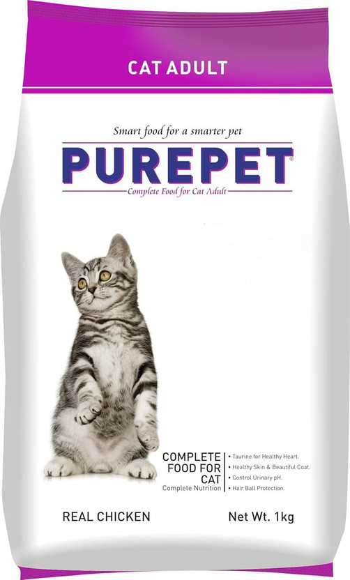 Purepet Real Chicken 1 kg Dry Adult Cat Food