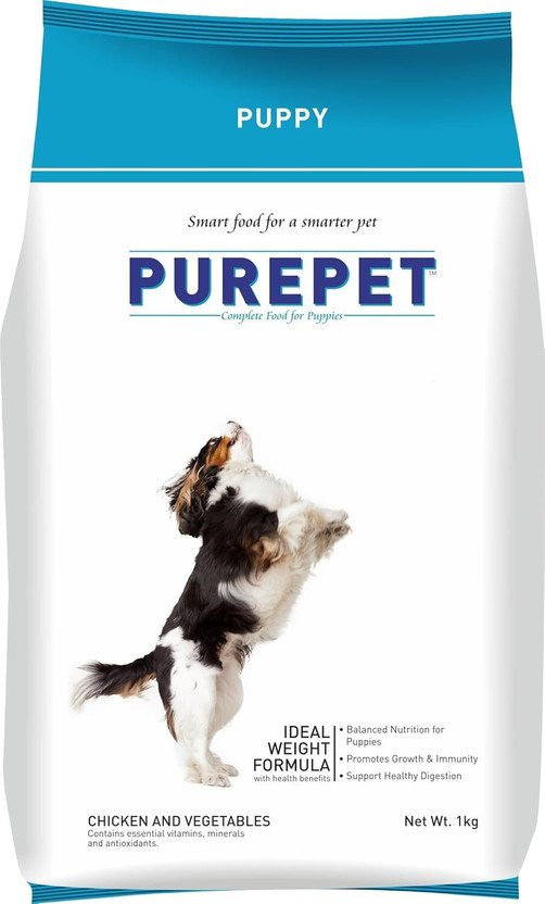Purepet Chicken and Vegetable Puppy Food Vegetable 1 kg Dry Young Dog Food