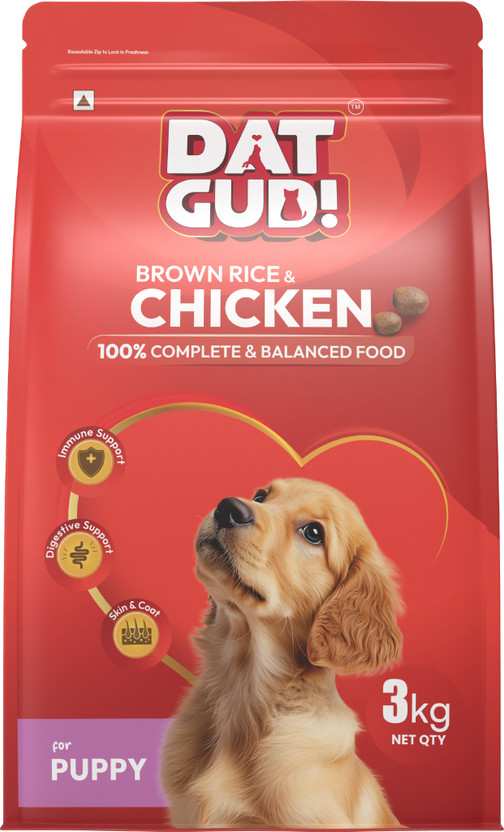DatGud Chicken and Brown Rice, Puppy Dry Dog Food Chicken 3 kg Dry Young Dog Food