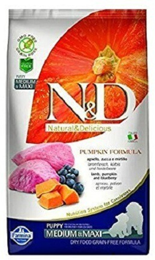 Farmina N&D Grain Free Lamb and Blueberry Puppy Dog Food Medium & Maxi 12 kg Dry Young Dog Food