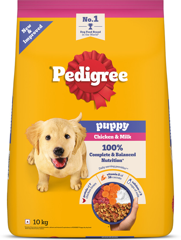 PEDIGREE 100% Nutrition Chicken, Milk 10 kg Dry Young Puppy Food