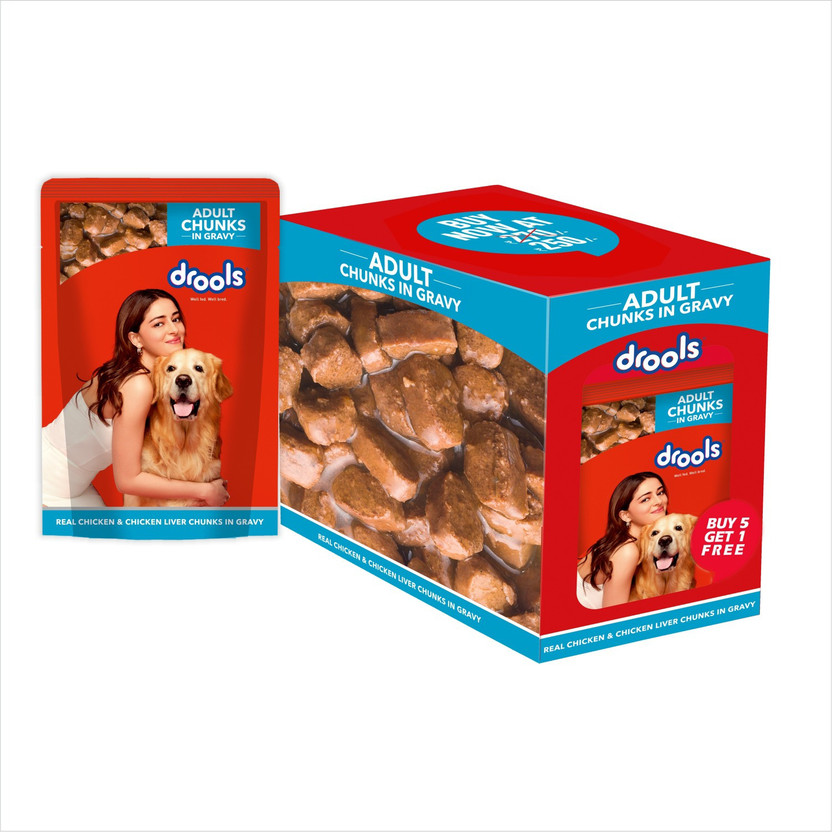 Drools Chunks in Gravy Chicken 0.9 kg (6x0.15 kg) Wet Adult Dog Food