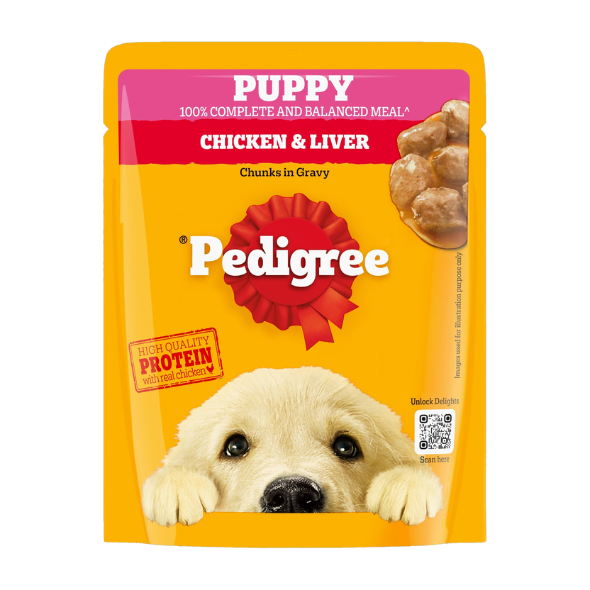 PEDIGREE Gravy Chicken, Liver Chunks 70 g Wet Young Puppy Food
