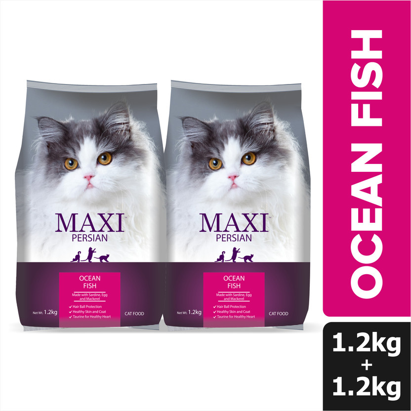 Maxi Buy 1 get 1 (2x1.2kg), Persian Ocean Fish 2.4 Kg (2x1.2 Kg) Dry Adult Cat Food